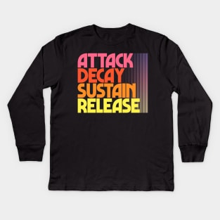 ADSR/ Attack, Decay, Sustain, Release Synthesizer Design Kids Long Sleeve T-Shirt